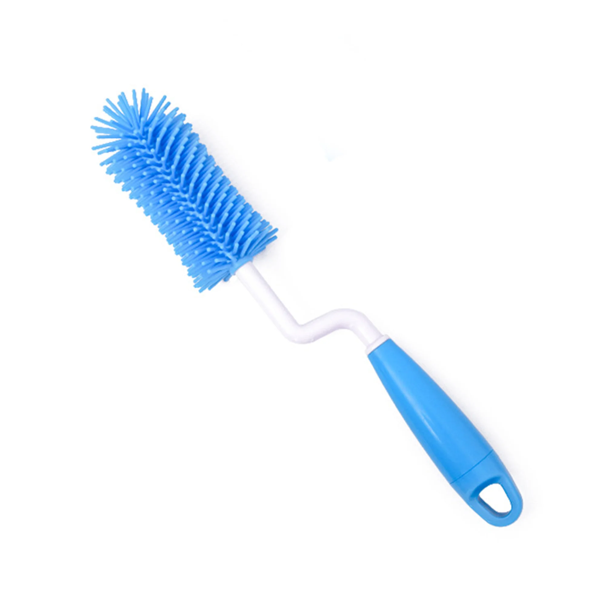 Baby Silicone Bottle Brush Cleaning Brush 360 degree Rotary Long crank Sucker Nipple Brush Silicone Cleaning Brush