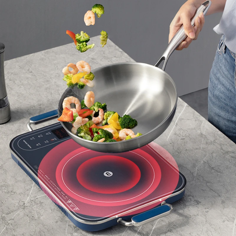 Cocina de Inducción doméstica pequeña multifunción, cocina electromagnética, olla caliente, estufa de batería inteligente de alta potencia