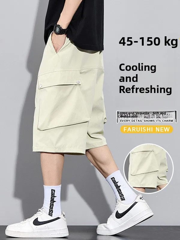 

Свободные прямые брюки, мужские летние тонкие новые брюки, американская повседневная модная брендовая рабочая одежда, карго, большой размер