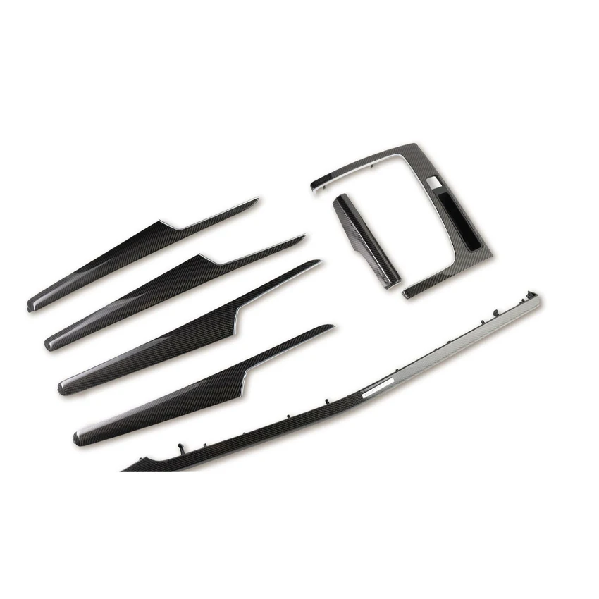 

For Audi Q5 RSQ5 2018-2024 Center Control Panel/Shift Panel/Inner Door Handle/Multimedia Control Cover Trim 7pcs set Accessories