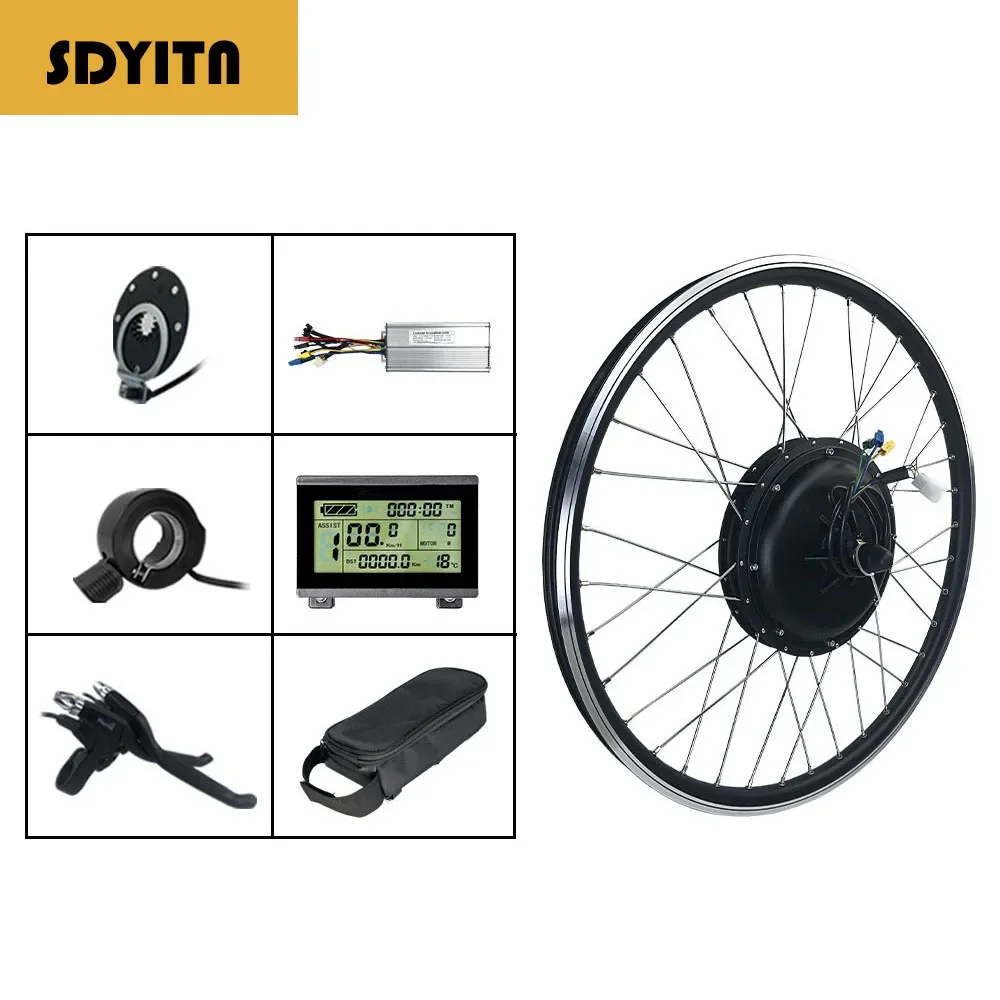

Rear Hub Motor Kit 48V 1500W Electric Bicycle Conversion Kit for Bikes 20"/26"/27.5"/700C Wheel with Optional Display