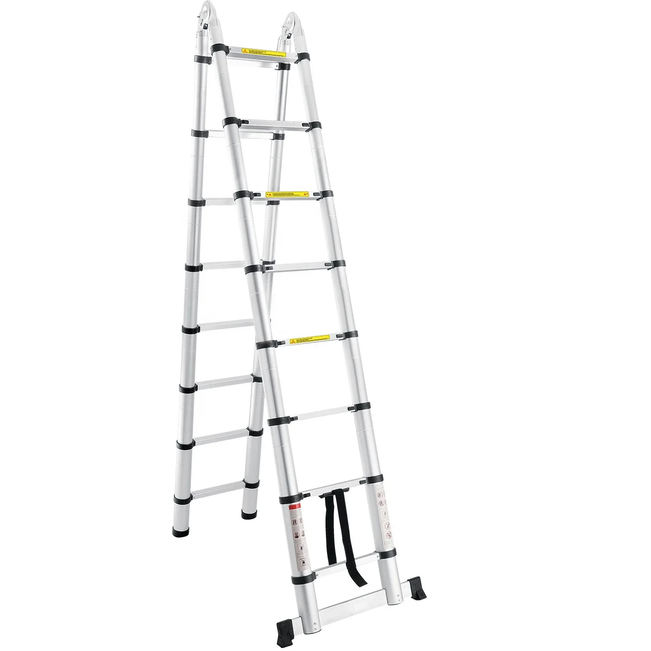 ！@Extension Ladder Folding Ladder Stainless Steel Portable Anti-slip Durable Household Use Adjustable Telescopic