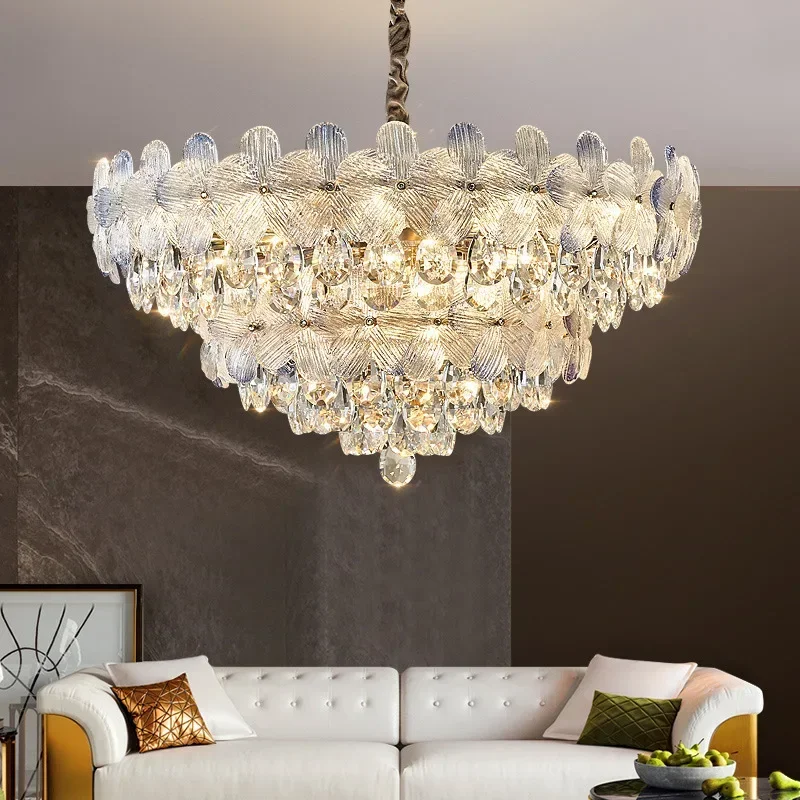 Modern Home Decoration Pendant Lights Chandelier Crystal Hotel Elegant Pendant Lights Ceiling Lamp Indoor Lighting Lustres LLPL