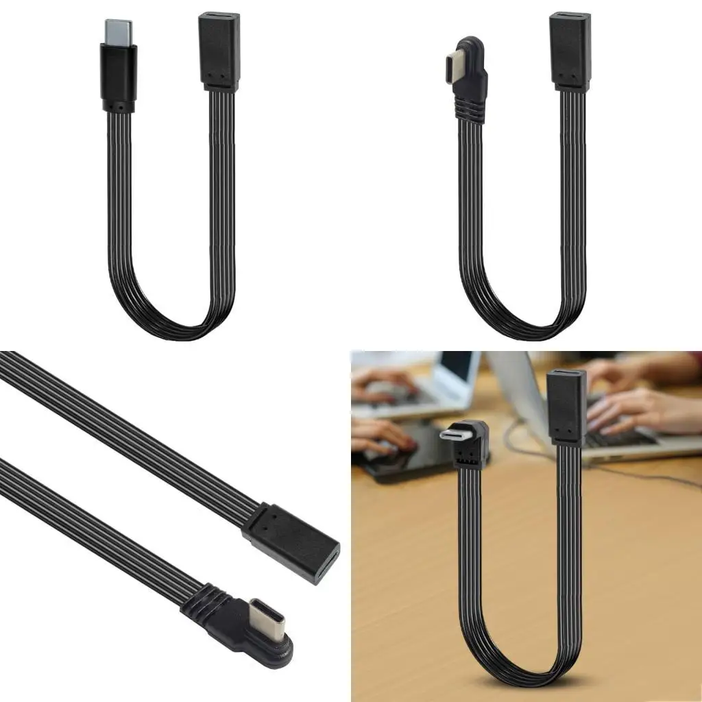 

652F 45W 480Mbps Type C to Type C Charging Data Cable Flexible Cord Data Transfer Wire Flat Charging Cable 10/20/30/50/100cm