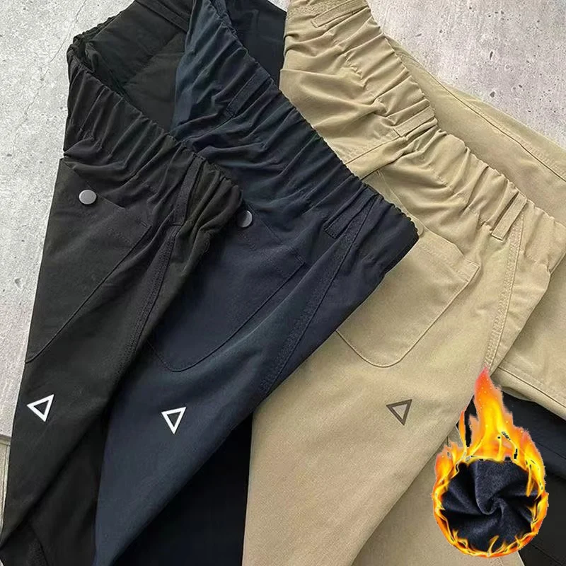 Pantalones de senderismo de forro polar para hombre, ideales para otoño e invierno, con tejido softshell, para actividades como senderismo, pesca, escalada, trekking, uso casual, caza y acampada. Tallas S-4XL.