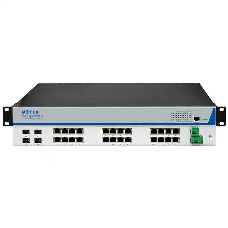 UT-62424G Series Industrial Network Switch 28 Port Fully Gigabit Network Managed Switch 8 Optical and 8 Electrical