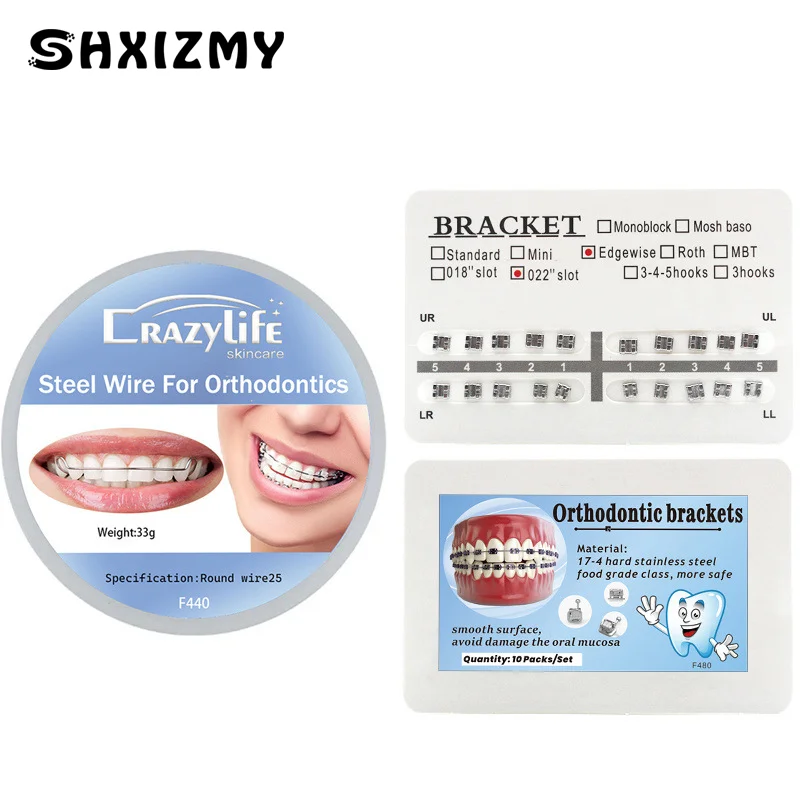 Dental Brackets Orthodontic Brace Metal Monoblock Mini Roth MBT 022 345 Hook For Teeth Dental Treatment Materials