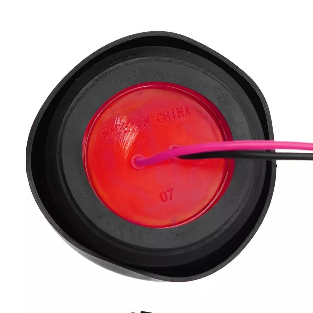 2 Stuks Rood 2 Inch 7-LED Ronde Truck Trailer Zijmarkeringslamp Klaring Achterlicht 24V Fit Voor campers Utes Utv Boot Caravans