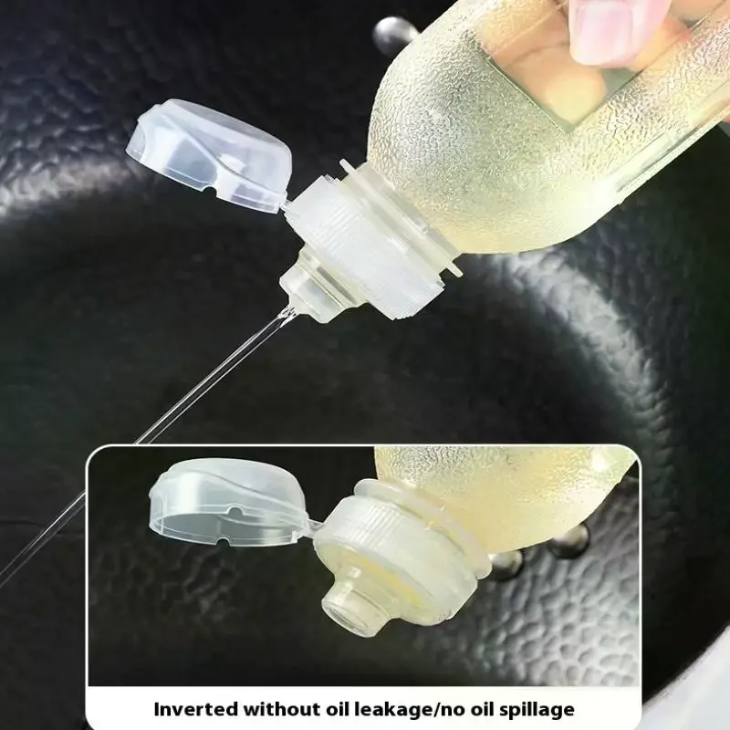 4pcs Oil Dispenser Full Is 300/500ml Bottle Kitchen Plastic Condiment Squeeze Bottles BBQ Sauce Kitchen Olive Oil Squirt Bottle