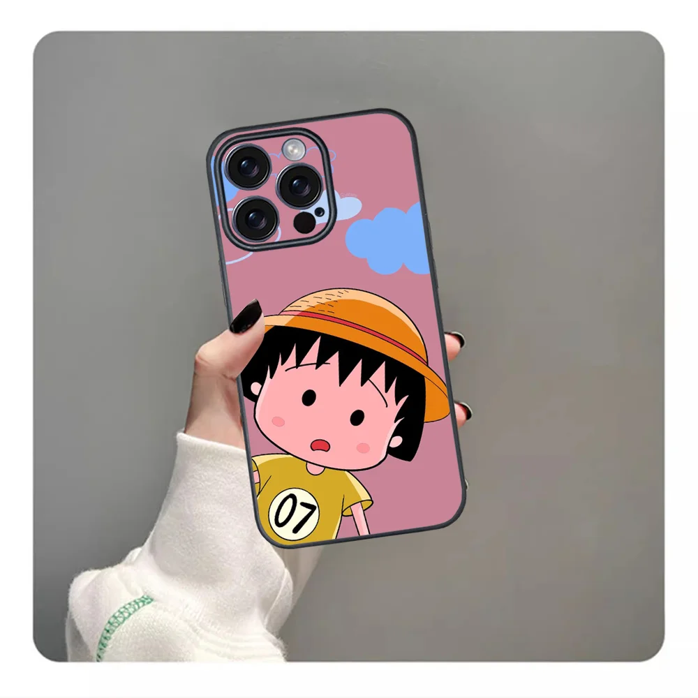 Catoon C-Chibi M-Maruko-C-Chan Phone Case For iPhone 16 15 14 13 12 11 PRO MAX PLUS Mini TPU Soft to  Skin-friendly case