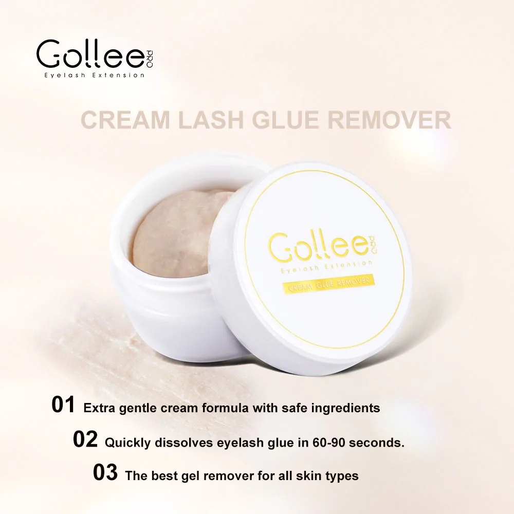 Gollee extension ciglia crema per la rimozione della colla 15g, pigmento naturale, dissoluzione rapida, tipo di crema per la rimozione dell'adesivo professionale