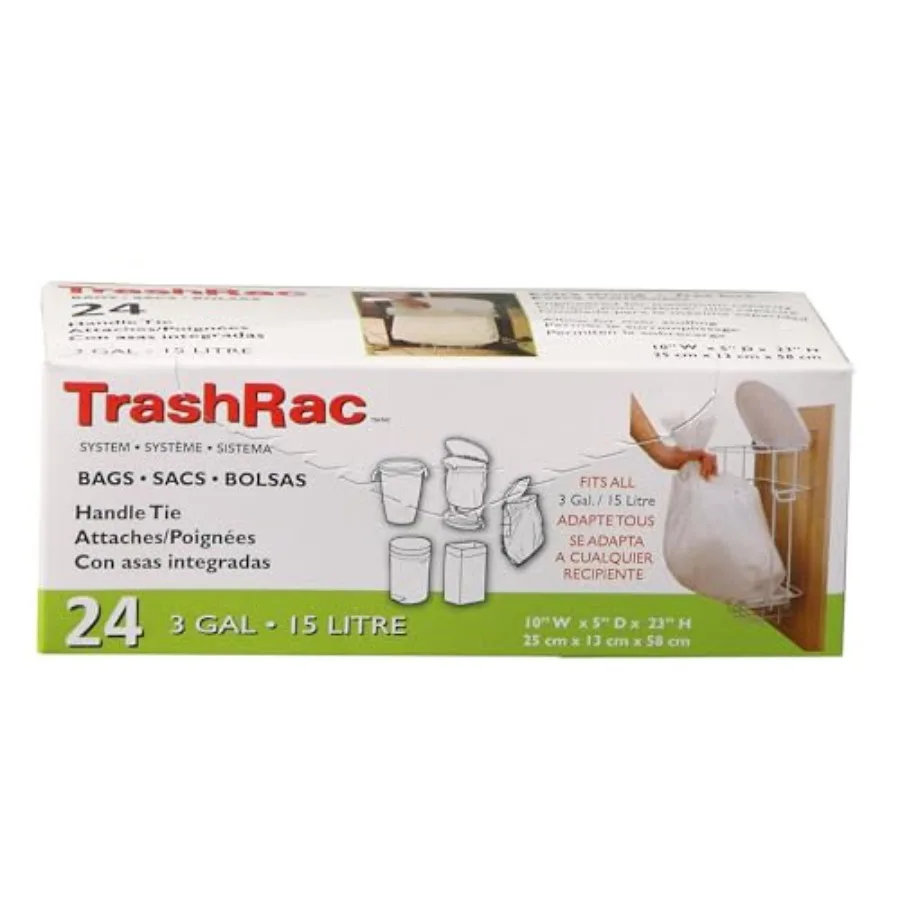 

3 gal. Trash Bags Handle Tie 24 pk