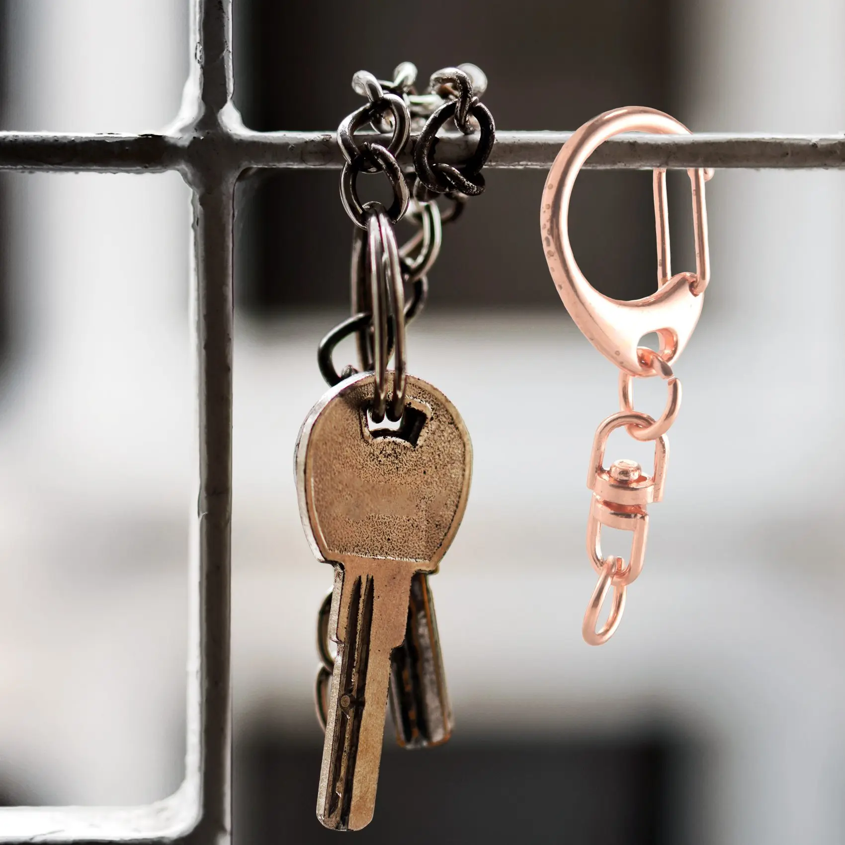 AC17-50 Pcs Rose Gold Keychain, Spring Snap Key Ring With Chain And Jump Rings, DIY Key Chain Parts For Craft Hanging Buckle