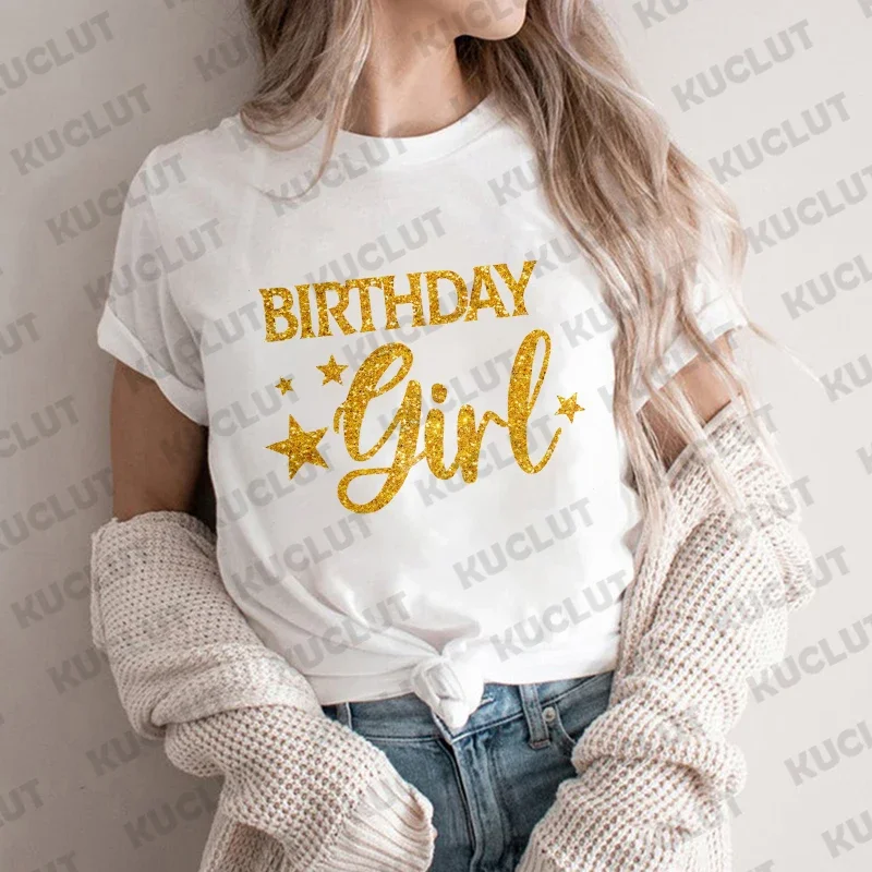 Dad Mom of The Birthday Girl Party T-shirt Family Matching Outfit Streetwear Short Sleeve Tees Fashion Graphic Y2k Unisex Tops