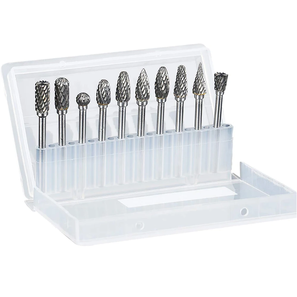10PCS Carbide Burr Set 1/8