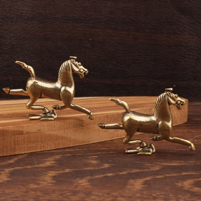 1/2pcs horse tread flying swallow pony small ornament brass ornament horse galloping zodiac animal ornament brass