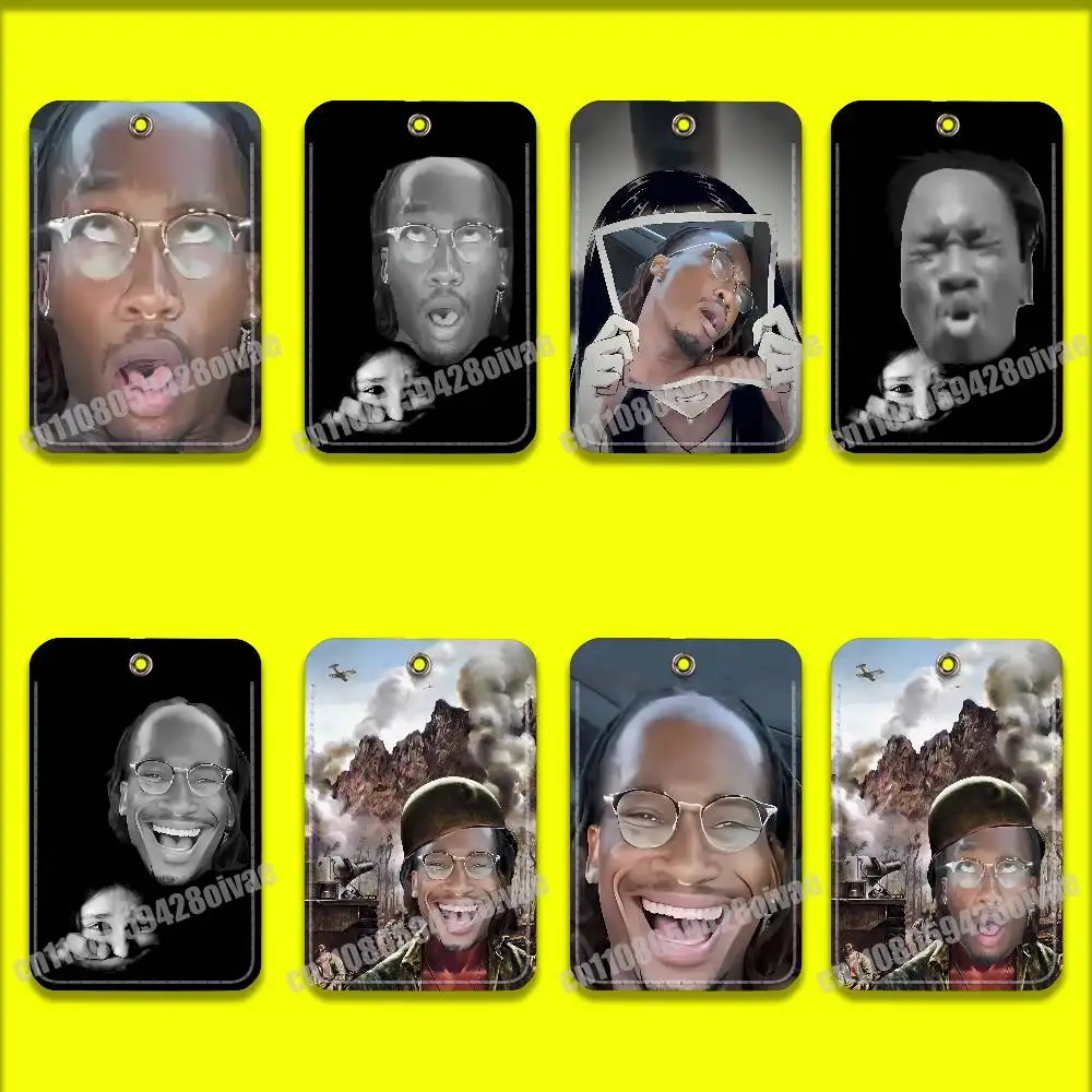 

DreamyBull Ambatakum Funny For ID Clips Credit Bank Campus Card Holder Cover Decoration PU Leather Keychain