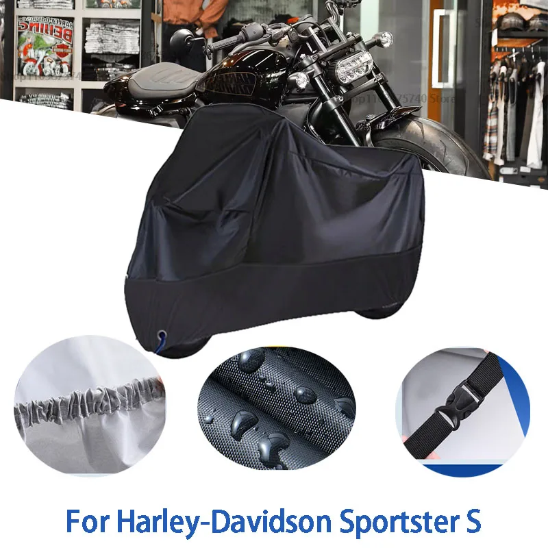 

Motorcycle Full Covers For Harley-Davidson Sportster S Car Outdoors Sun Protection Dust No Ear Thickened Oxford Clothcover