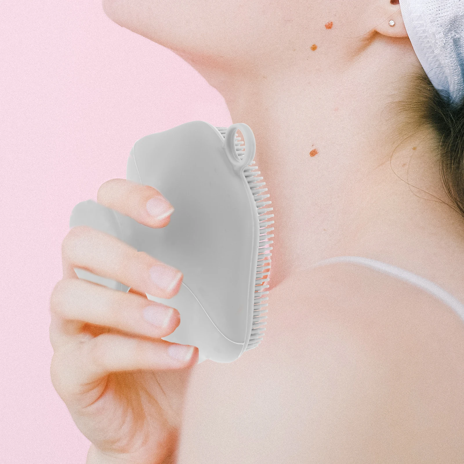 Sikat Pembersih Abu-abu Bulu Silikon Lembut Penggosok Wajah Alat Pijat Wajah Exfoliator Pembersih Dalam untuk Pria Pembersih Wajah