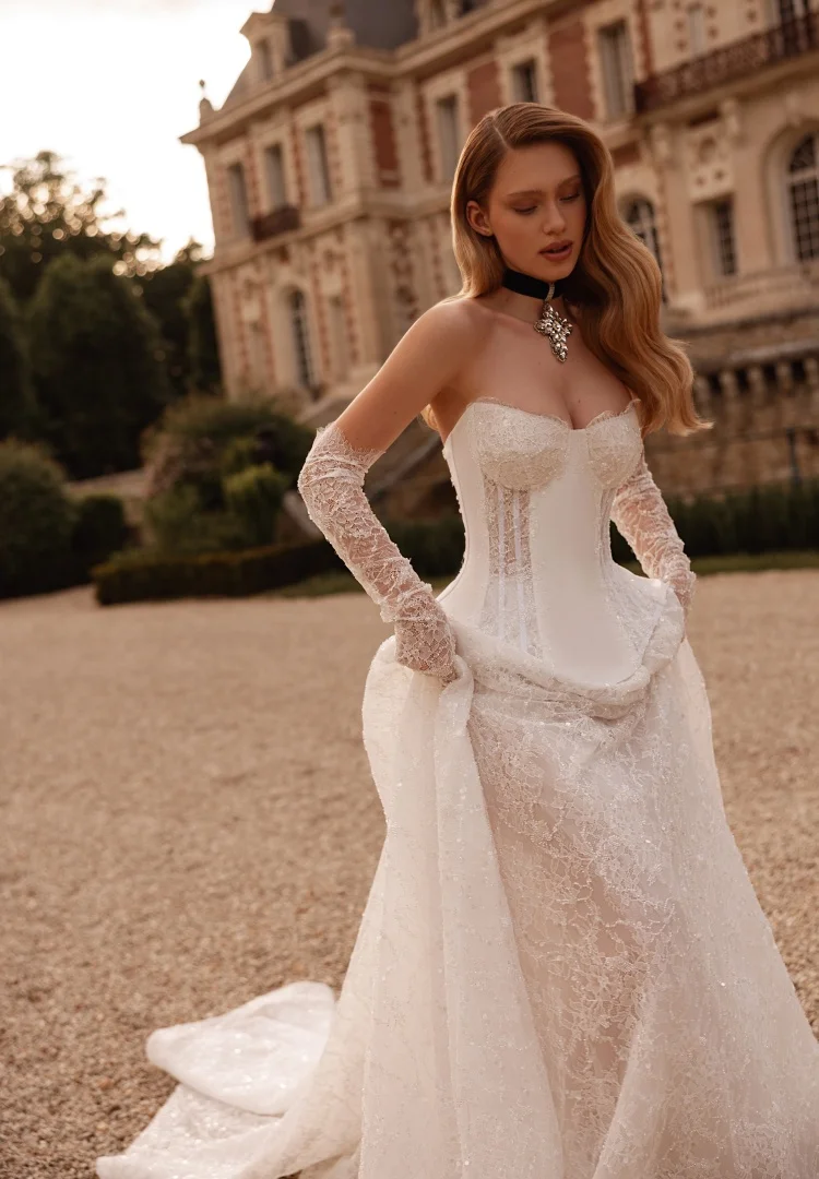 Vestido De Noiva 2026 Luxuoso Vestidos Feminino Elegante Para Casamento A Line Wedding Dress Corset Novias Tendencias Boda Civil
