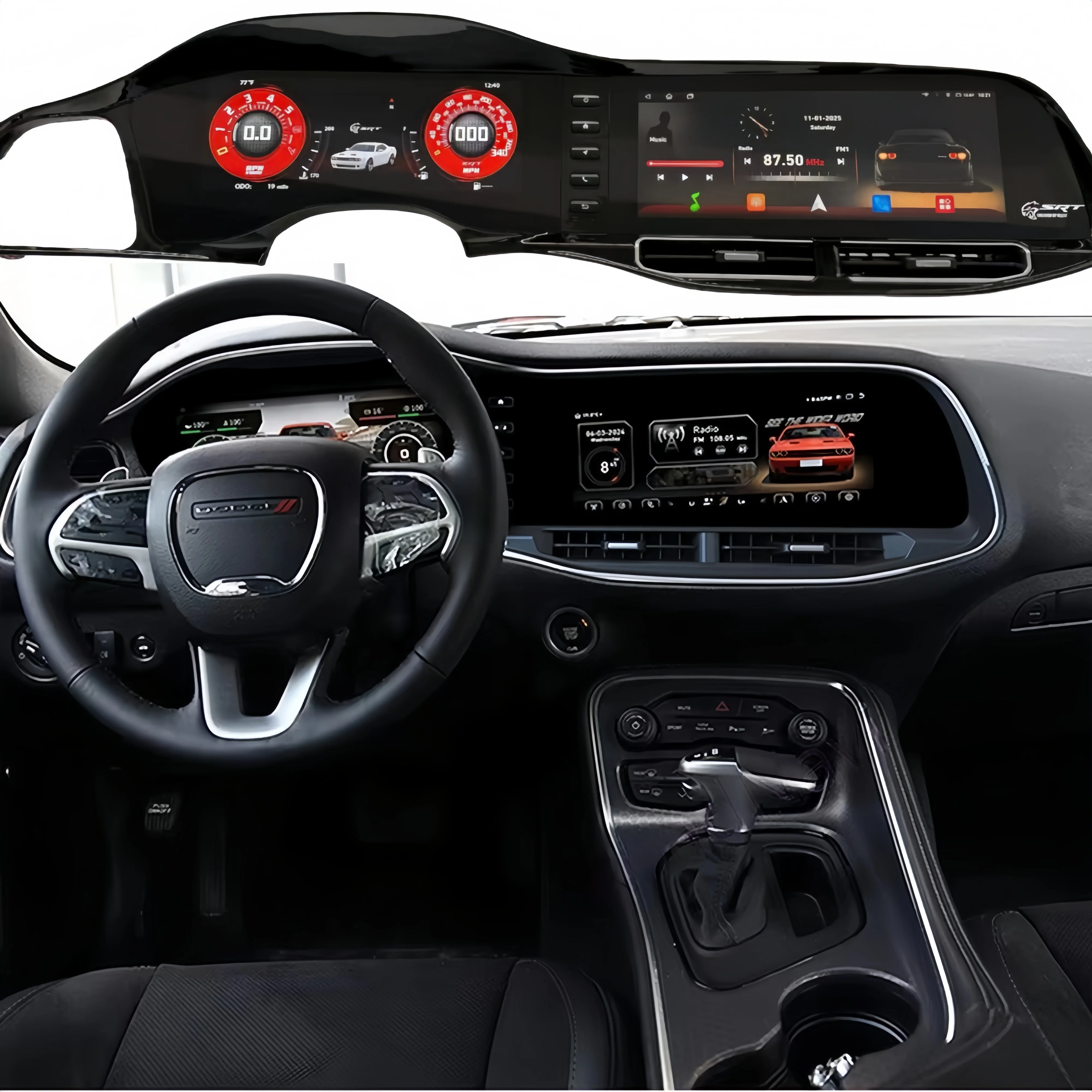 Android For Dodge Challenger Charger SRT Hellcat 2010-2024 Car Radio Video Multimedia Player Stereo GPS Navigation Head Unit DSP