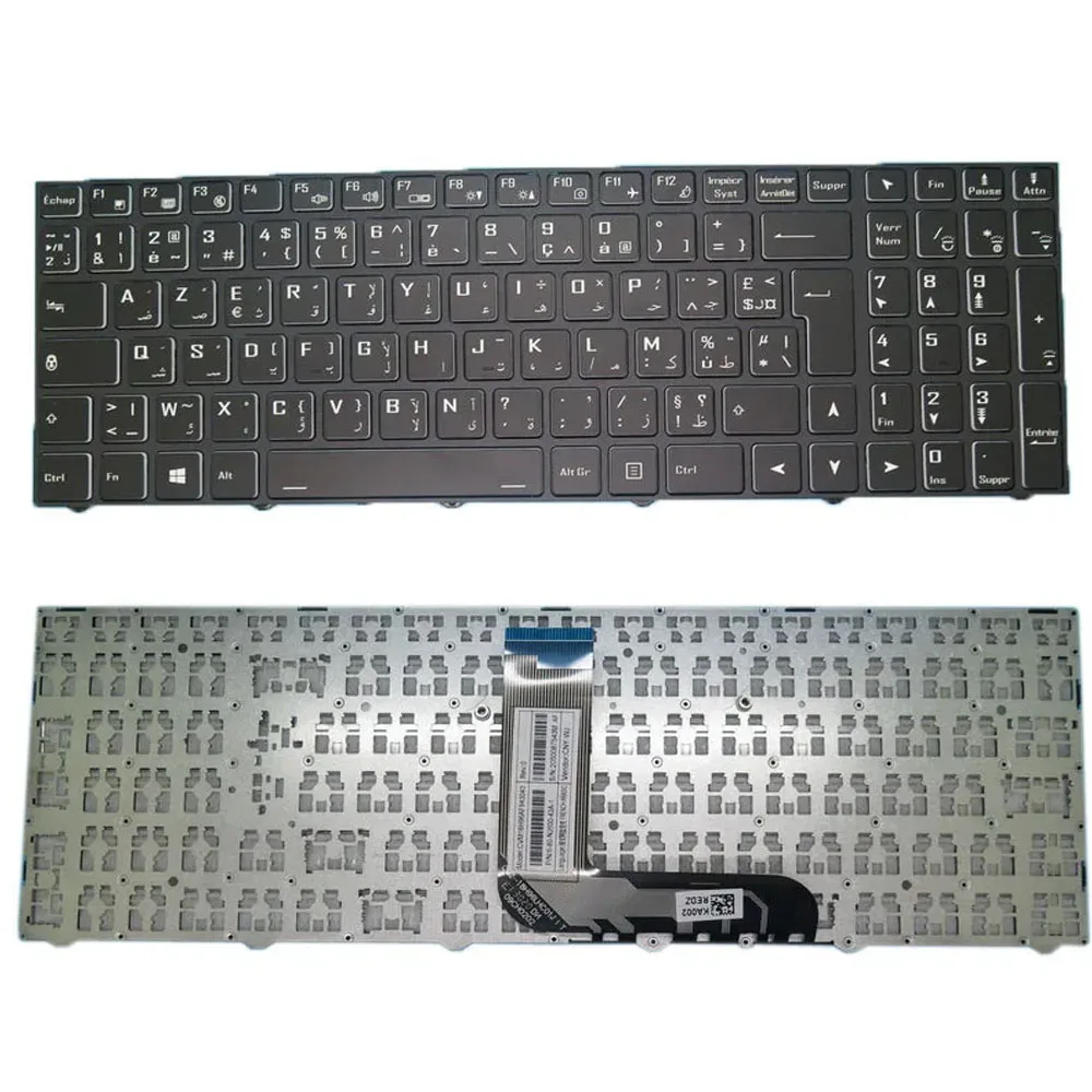 Laptop No Backlit Keyboard For CLEVO N150CU N960KP NH50DB NH55DB NH57DB NH58DBQ NH70RA NH77DBQ Arabic French ARFR Black Frame