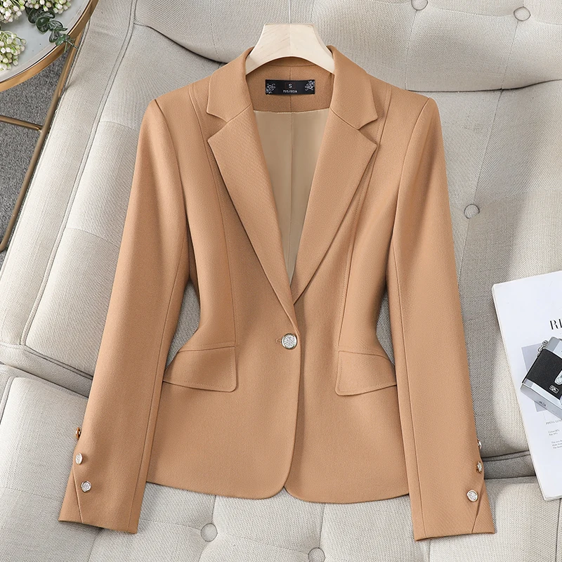 Zjyt moda coreana blazers para mulher manga longa lapela gola casual fino ajuste jaquetas casacos senhoras do escritório plus size outerwear