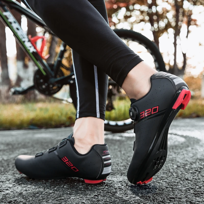 2024 New Cycling Shoes Men Outdoor Road Bike Lock Shoes Cycling Hard Sole Booster Women SPD Breathable Knob Buckle Cycling Shoes