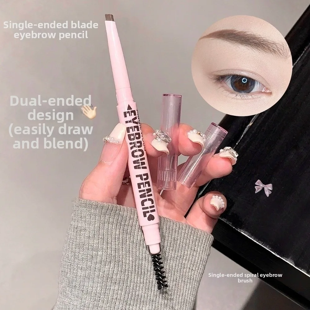Natural Shade Dual-Ended Eyebrow Pencil Long-Lasting 6 Colors Available Eyebrow Makeup Pencil Retractable with Brush
