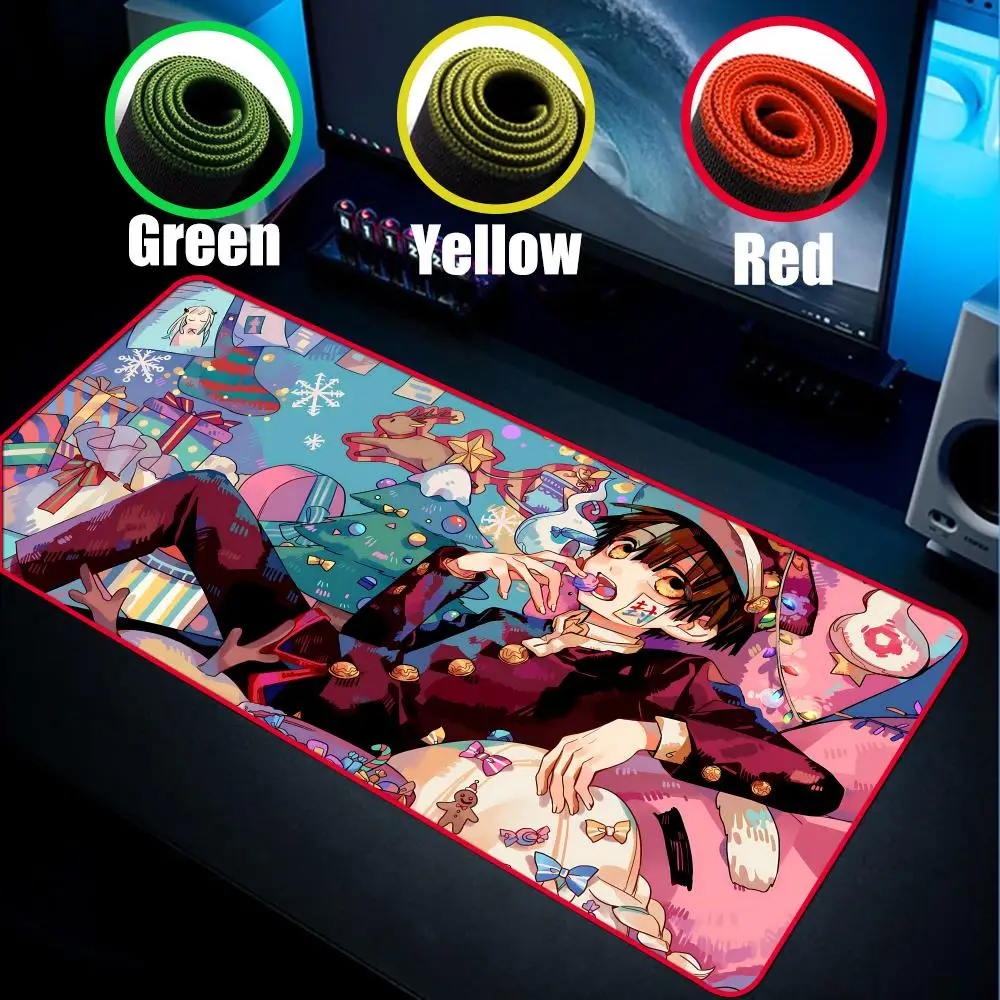 Cool Toilet Hanako-kun Mouse Pad 90x40cm Colorful Lock Edge Pure Natural Rubber Desktop Mouse Pad Anti slip Large Mouse Pad