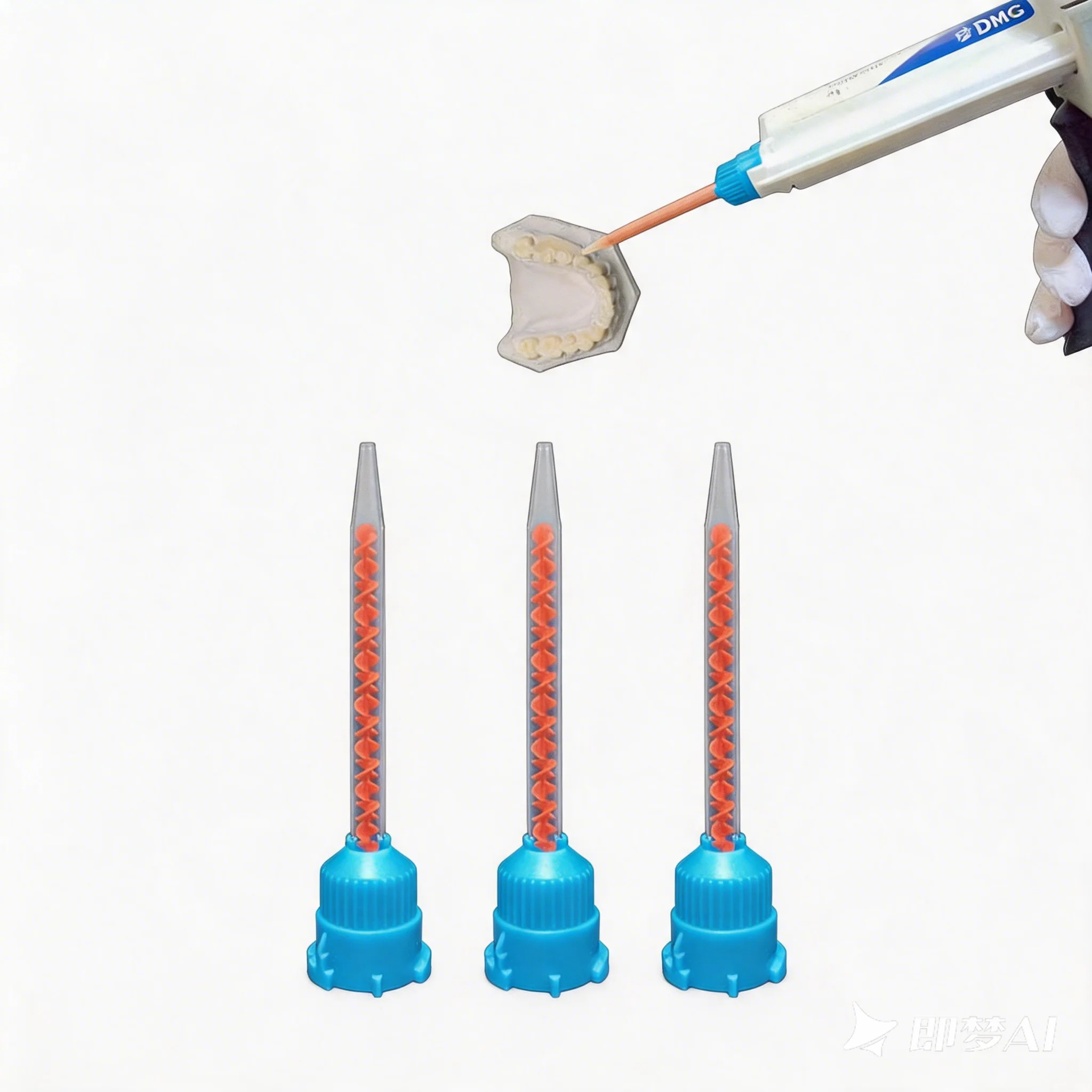 

Dental AB Glue 1:10 Static Mixing Head for Temporary Crown Disposable Dual Component Dispensing Tip