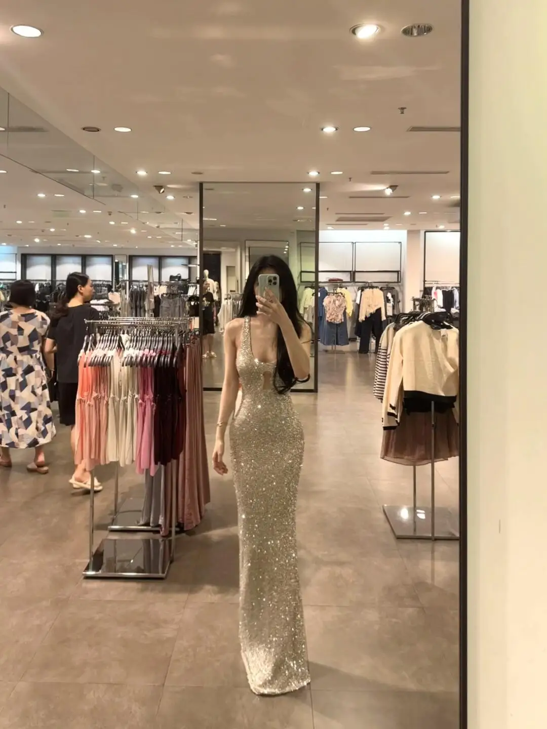 

Sexy Sparkling Sequin Strapl Bodycon Long Dr Evening Gown for Trendy Girls High Waist Knitted Fabric Summer Season V-Ne