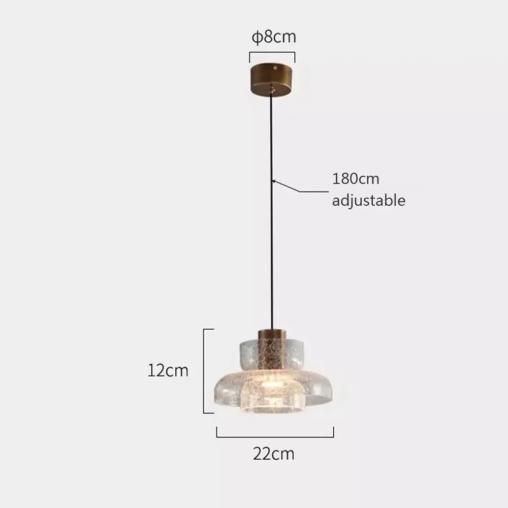 Imagem -04 - Lâmpada Pendente Retro do Vidro Rachado Luz Moderna Atmosfera Luxuosa Candelabro Cafetaria Bar Contador Quarto Vidro Cabeceira