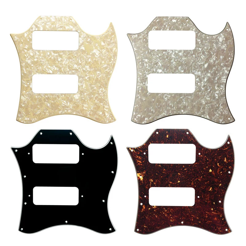 

Pleroo Guitar Parts - For Gib Standard SG Full Face Guitar Pickguard Route P90 Humbuckers Scratch Plate No Bridge Hole