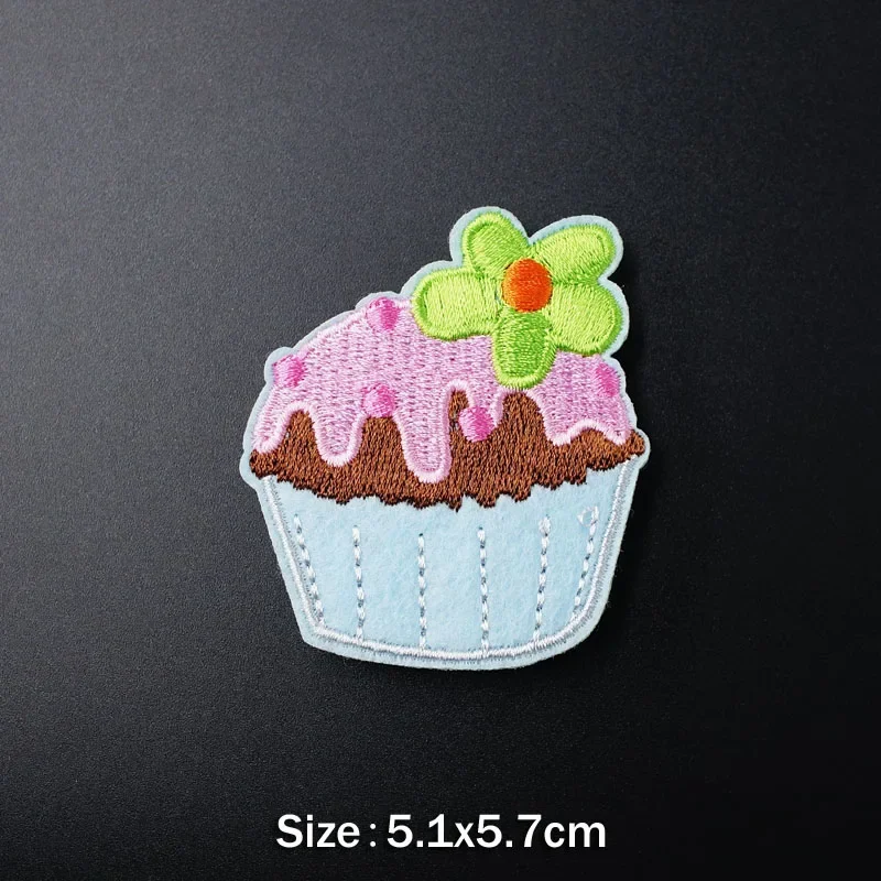 Cake Popsicle Horse Bird Iron On Patch for Clothing Embroidered Sewing Applique Woven Badge Sew-On Patches PINK GIRL