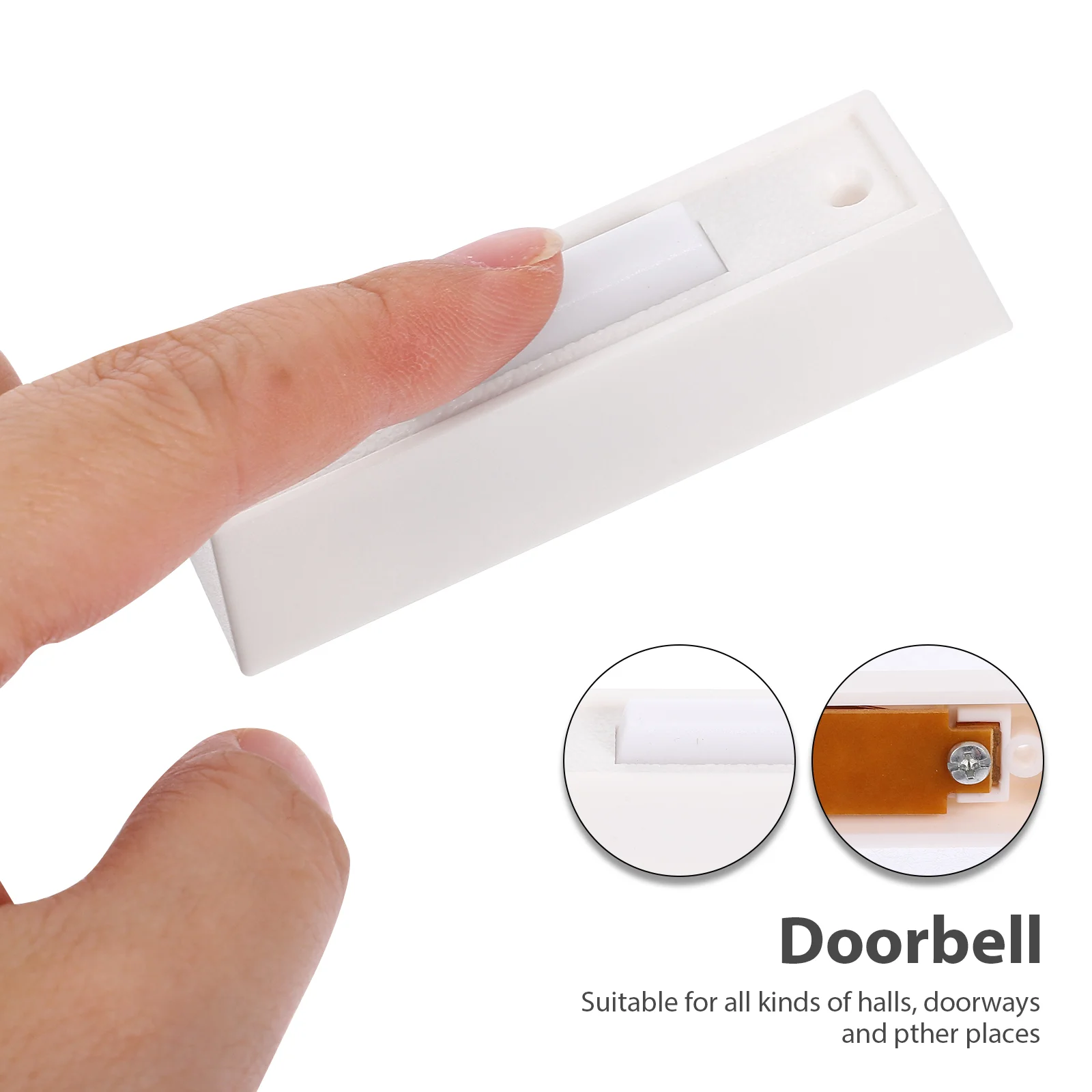 Doorbell Switch Durable Ringer Button Chime for Home Wall-mounted Wired Plastic