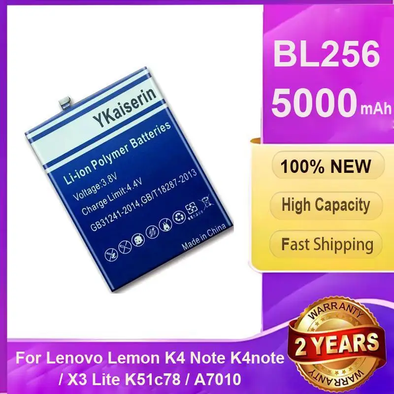 

YKaiserin 5000 мАч BL256 BL 256 аккумулятор для Lenovo Lemon K4 Note K4note/X3 Lite X3Lite K51c78/A7010 аккумулятор + бесплатные инструменты