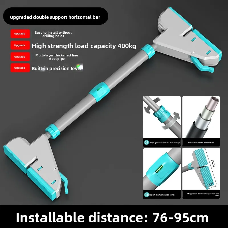 No-Drill Door Frame Pull up Bar Steel Wall-Mounted Indoor Home Gym Bar