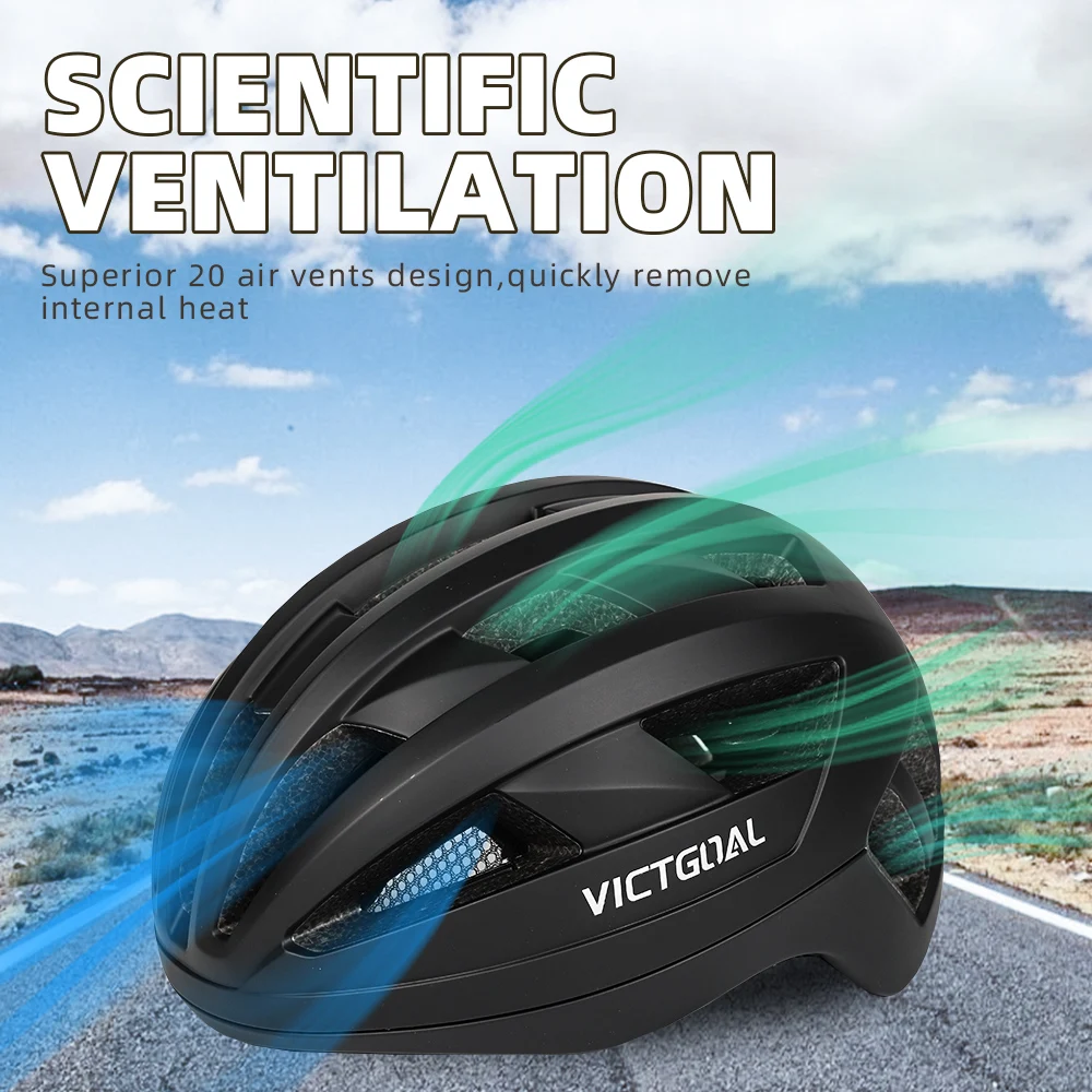 VICTGOAL Cycling Helmet One-piece MTB Road Bike Mountain Bike Helmet Scooter Ultralight Adjustable Helmet