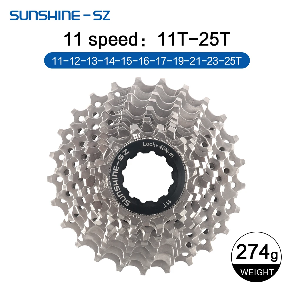 Sunshine Road Bike Cassette 8 9 10 11 12 Speed Bicycle Sprocket 25T 28T 30T 32T 34T 36T 11V K7 Speed Bike Ratchet Cycling Parts image 3