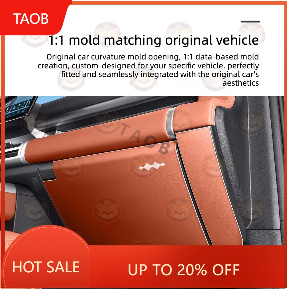 New High Quality For BYD Equation Leopard Titanium 7 Co-pilot Glove Box Anti-kick Pad Leather Protective Cover Car Interior Modi
