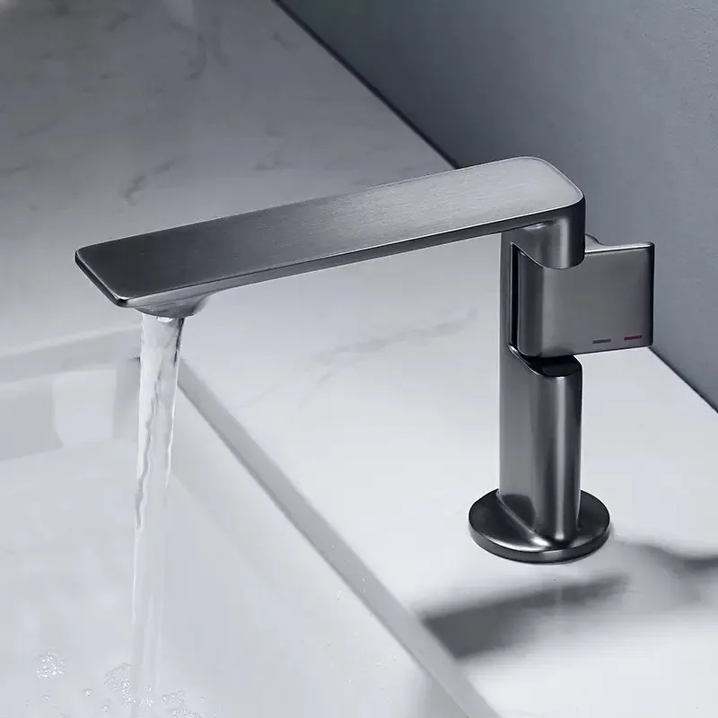 Basin Faucet Bathroom Single Lever Hot and Cold Copper White Gray Single Handle Unique Design Sink Mixer