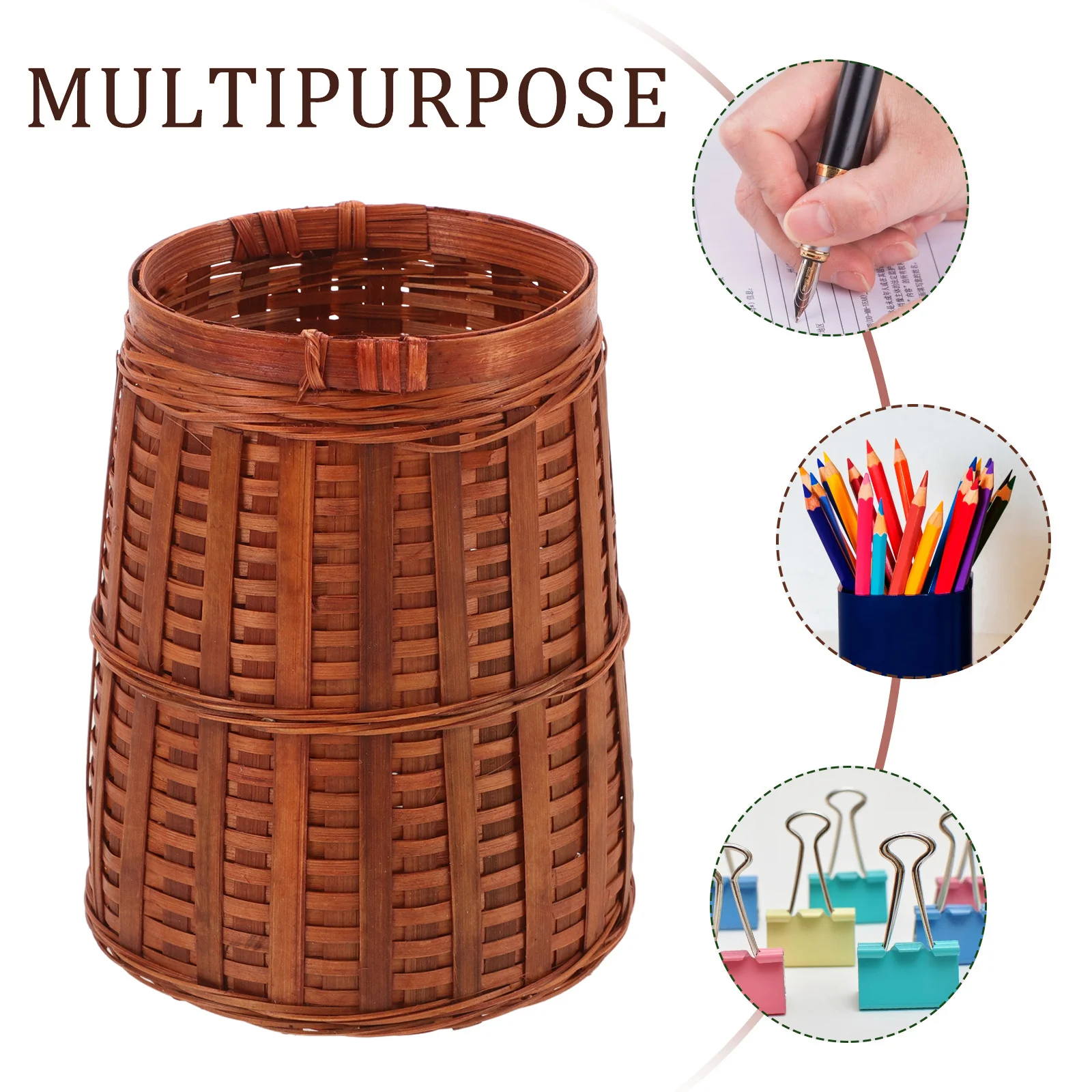 حامل قلم من الخيزران، منظم مكتب أنيق إبداعي، حامل قلم رصاص متعدد الوظائف، تخزين كوب القلم لمستلزمات الفن المنزلية المكتبية