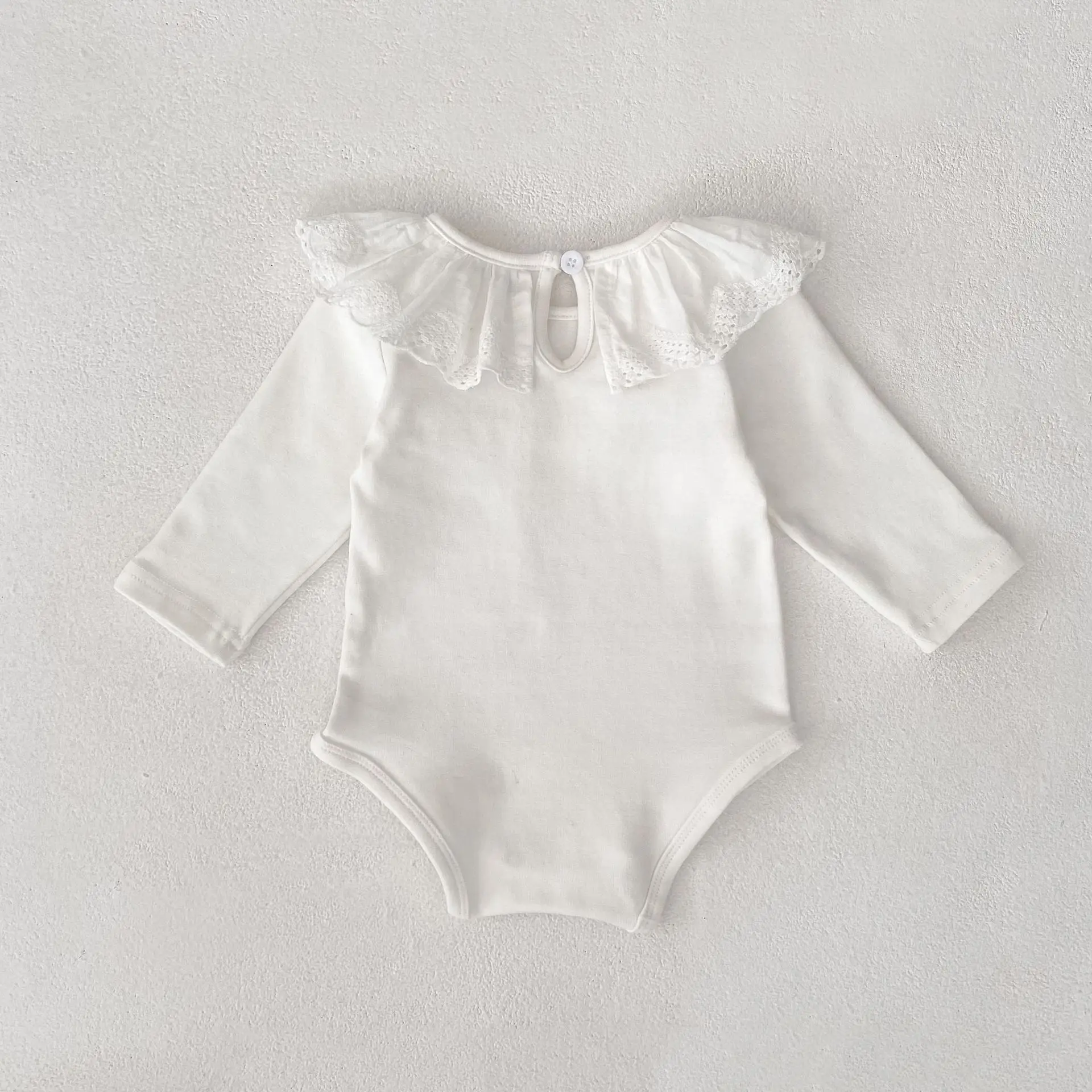 0-24M Herbst Baby Mädchen Romper Baby Mädchen Kleidung Kleinkind Neue Mädchen Spitze Kragen Strampler Baumwolle Weiß Infant baby Mädchen Overall – Detail 10