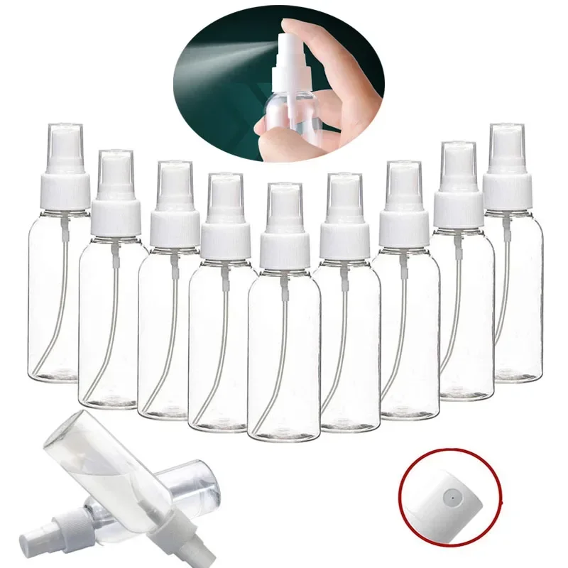 

30Pcs 10/20/30/50/60/100/120ml Empty Portable Clear Plastic Fine Mist Spray Bottles Travel Sprayer Containers For Liquid Perfume