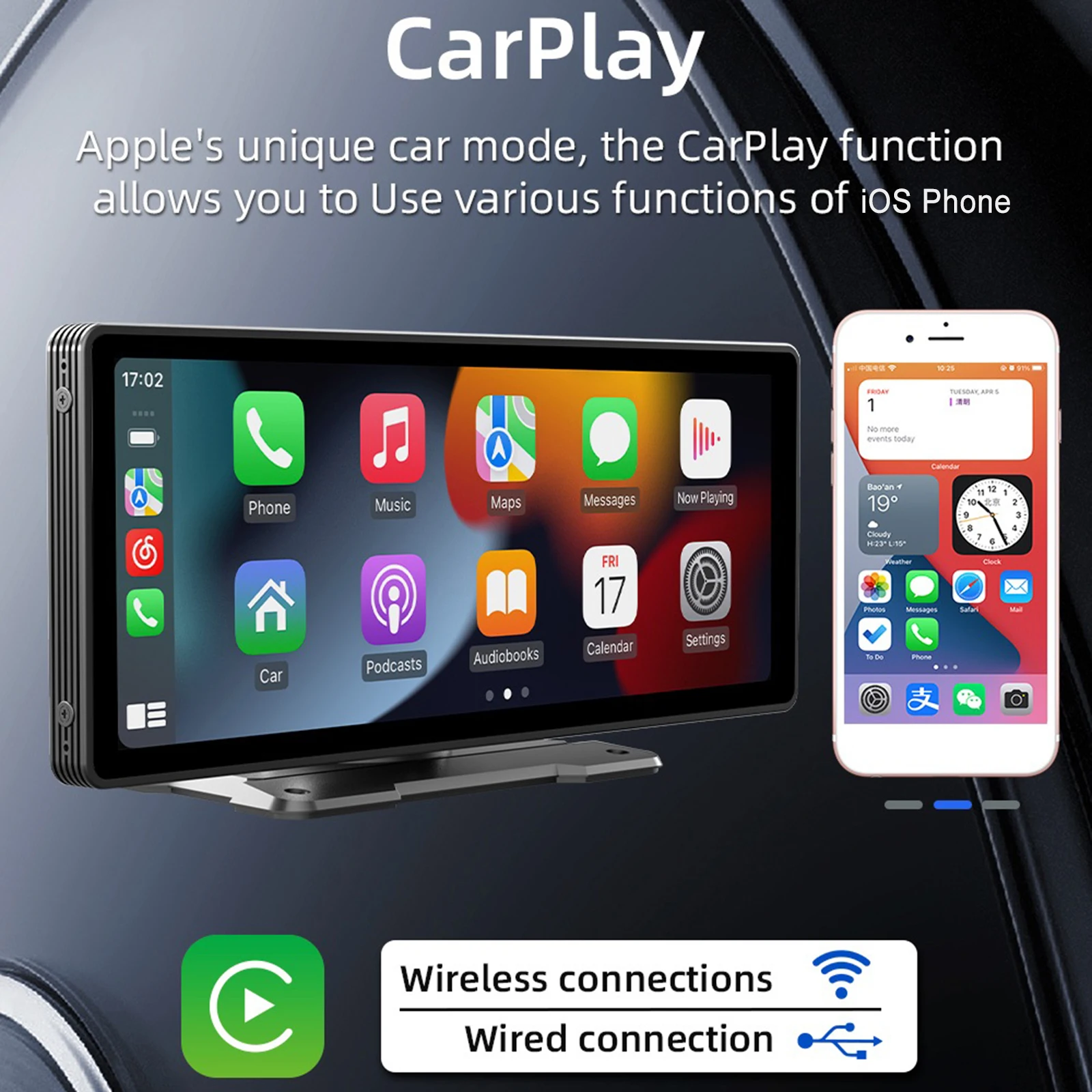 

9.3Inch Car Multimedia Player with Optional Camera No Installation Required Support Wireless Carplay Android Auto Mirror Link