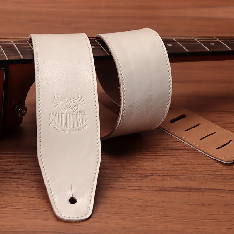 Leather Guitar Strap Belt Preferably Cowhide Electric Guitar Strap Electric Bass Strap Black 6.5cm Bass Guitar Belt Accessories