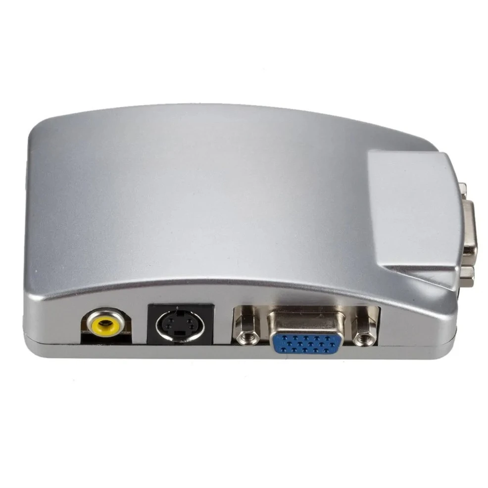 VGA to AV RCA TV Signal Adapter Converter PC Converter Box Video Switch Box Composite Supports NTSC PAL for Computer