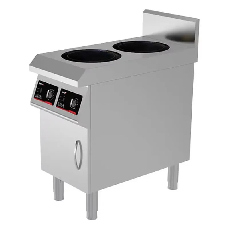 5000W Commercial Dual Burner Induction Cooktop Stainless Steel Ceramic Wok Range for Restaurant Kitchen Fast Heating
