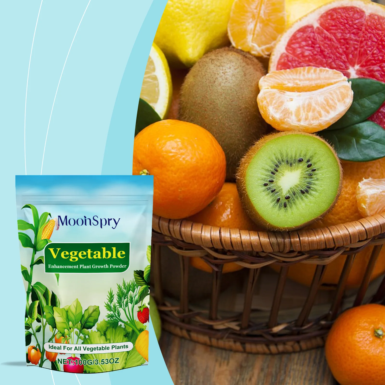 Vegetable Plant Growth Enhancement Nutrient Powder Promote Photosynthesis Boost Plant Vitality for Multiple Fruits Vegetables Garden Plants